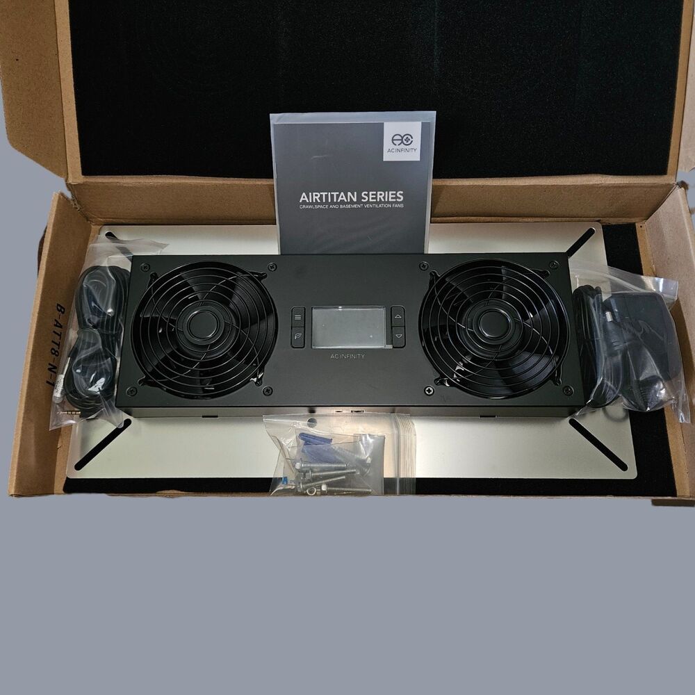AIRTITAN T8, Crawlspace Basement Ventilator Fan, IP55 Water Resistant, Exhaust